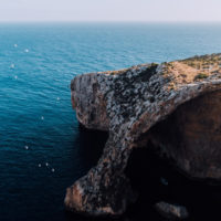 Aerial of Blue Grotto, Malta