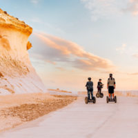 Family on segway's in Xwejni, Gozo