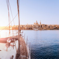 View of Valletta from Yacht in Grand Harbour