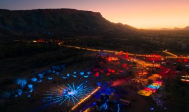Aerial view of Parrtjima lights in Alice Springs - (Credit - Tourism NT - Daniel Tran)