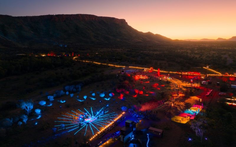 Aerial view of Parrtjima lights in Alice Springs - (Credit - Tourism NT - Daniel Tran)