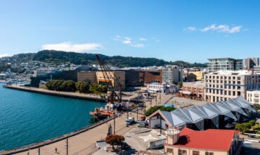 Wellington harbour and city