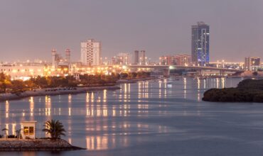 Ras Al Khaimah creek at dusk, UAE