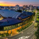 Cairns Convention Centre aerial shot at night
