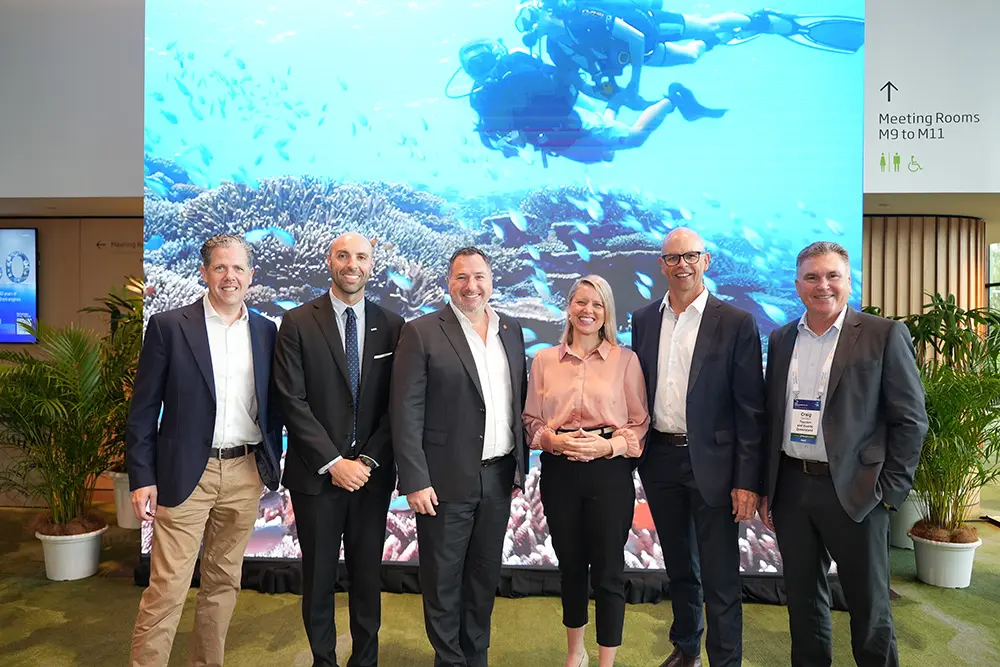 Left to right: Mark Olsen, Marco Navarria, Andrew Powell, Bree James, Richard Barker and Craig Davidson